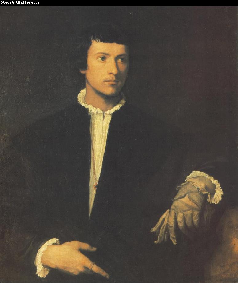 TIZIANO Vecellio Man with Gloves at